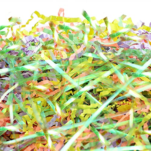 Fair Paper PAPER FAIR 1 LB Iridescent Easter Grass Crinkle Cut Paper, Green Yello ...