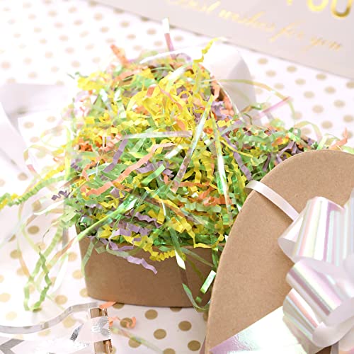 2 LB Crinkle Paper Christmas Gift Basket Filler Crinkle Cut Paper Shred  Filler Easter Grass Box Filler Assorted Colors Gift Bag Filler for  Valentine's