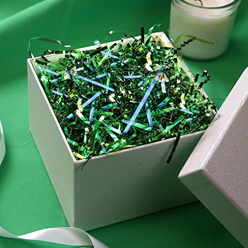 Colorful Crinkle Cut Shredded Paper Filler Green Grass Raffia
