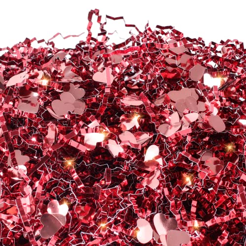 Fair Paper PAPER FAIR 1 LB Valentine's Day Crinkle Cut Paper with Rose Gold Heart ...